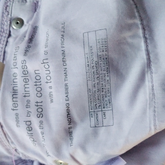 J Jill woman size 12 petite light purple slim ankle jeans - Picture 4 of 5
